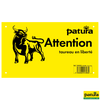 Panneau d'avertissement, Attention taureau en liberté, plastique -francais-