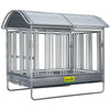 Large bale trough with safety horse feed fences