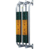 Spring-loaded brush with protective frame for bulls