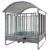 Robust square eaves with safety horse feed fences incl. roof edge protection bars